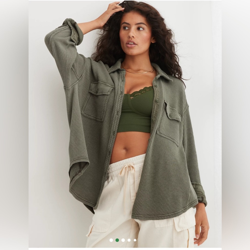 Aerie LumberJane waffle shirt
